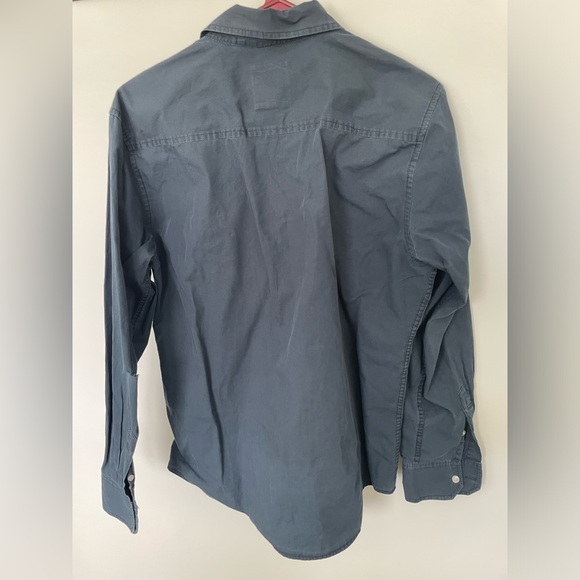 Colour Alexander Julian Organic Collection Navy Long Sleeve Button Down Medium - Picture 2 of 3